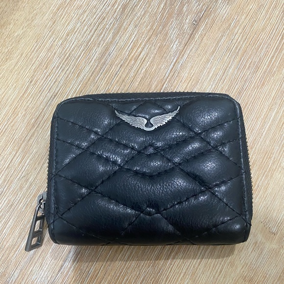 Zadig & Voltaire Handbags - Mini Zadic & Voltaire Matelasse Quilted Black Leather Zip Around Wallet-Black